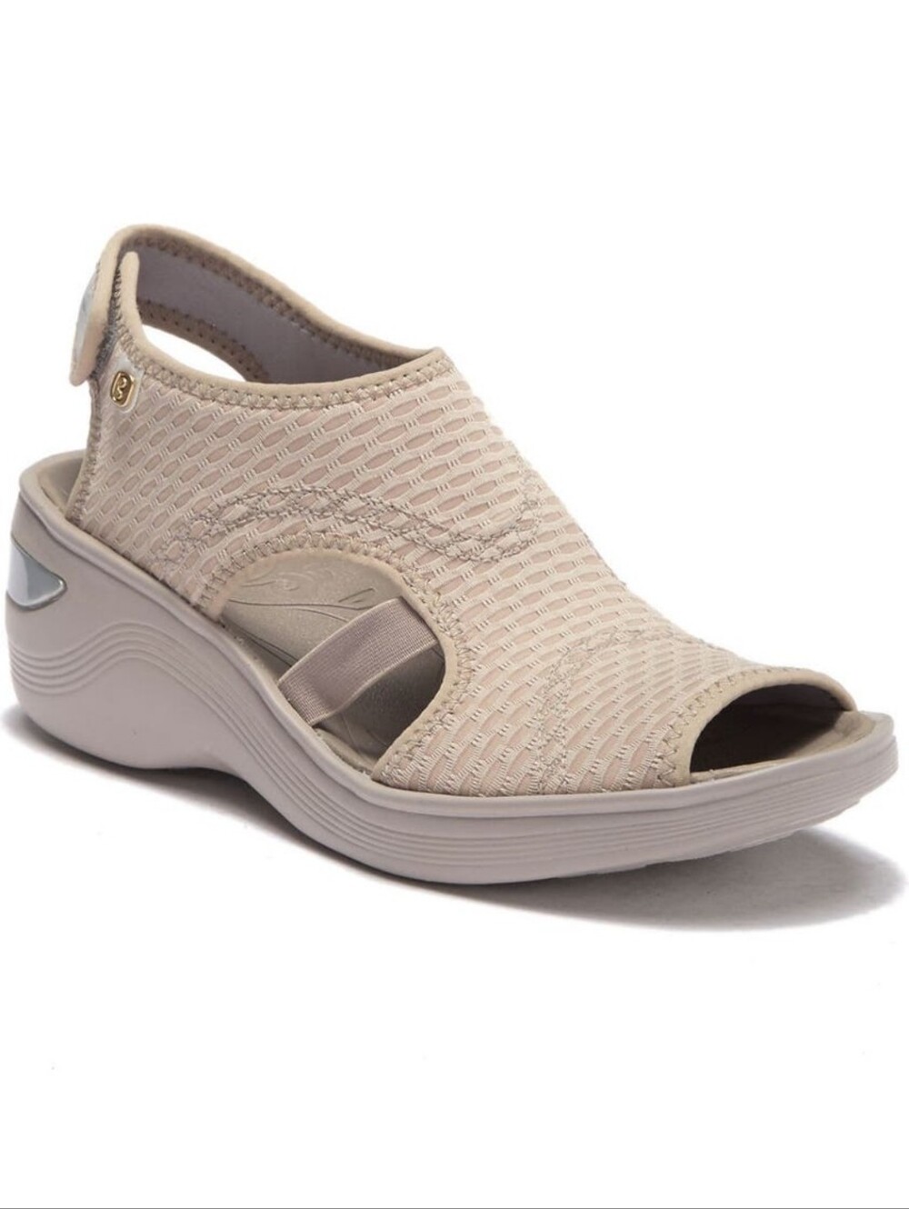 LIFE STRIDE -NEW IN BOX- DREAM WEDGE SANDAL BEIGE SZ 8 WIDE WIDTH